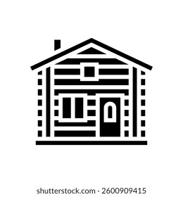 log cabin glyph icon vector. log cabin sign. isolated symbol illustration