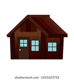 log cabin house isolated icon