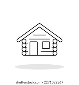 Icono de la cabina de registro en estilo plano. Símbolo de casa de camping para el diseño de su sitio web, logotipo, aplicación, interfaz de usuario Vector EPS 10.