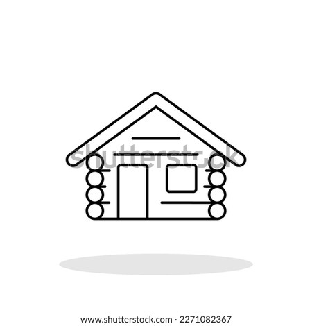 Log cabin icon in flat style. Camping home symbol for your web site design, logo, app, UI Vector EPS 10.