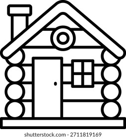 Icono de la cabina de troncos aislado sobre fondo blanco