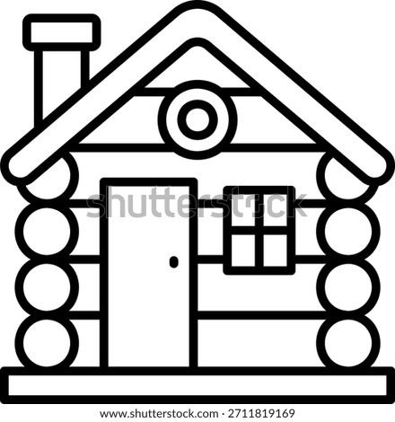 Log Cabin Icon Isolated on White Background
