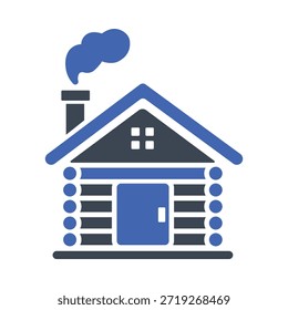 Log cabin icon on a white background