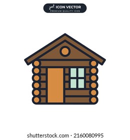 Log Cabin icon symbol template for graphic and web design collection logo vector illustration