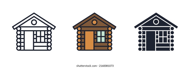Log Cabin icon symbol template for graphic and web design collection logo vector illustration