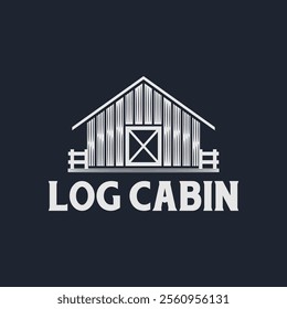 Log Cabin vintage retro vector  logo design