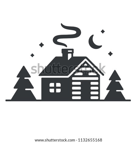 Log Cabin Woods Icon Logo Simple Stock Vector (Royalty ...