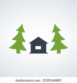 Cabine de registro na ilustração vetor de madeiras