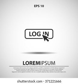 log in click icon for web and mobile. flat design style