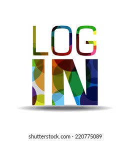 log In Colorful Vector Icon Design