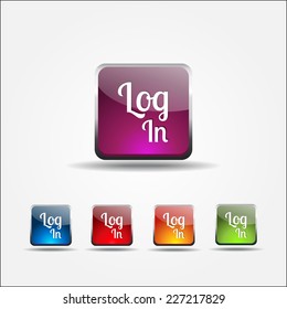 log In Colorful Vector Icon Design