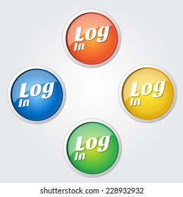 log In Colorful Vector Icon Design