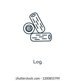 Log concept line icon. Linear Log concept outline symbol design. This simple element illustration can be used for web and mobile UI/UX.