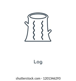 Log concept line icon. Linear Log concept outline symbol design. This simple element illustration can be used for web and mobile UI/UX.