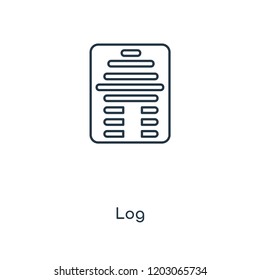 Log concept line icon. Linear Log concept outline symbol design. This simple element illustration can be used for web and mobile UI/UX.