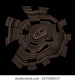 Log cut, tree rings pattern, vector design