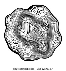 Log cut, vector illustration, tree rings pattern, shades of gray