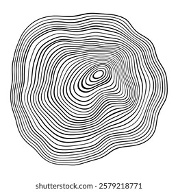 Log cut, vector illustration, tree rings pattern, shades of gray