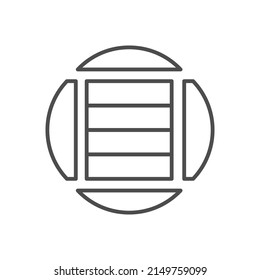 Log cutting line outline icon