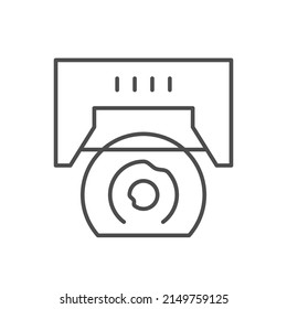 Log Cutting Line Outline Icon