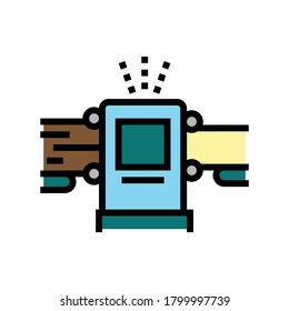 log debarking machine color icon vector. log debarking machine sign. isolated symbol illustration
