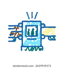 log debarking machine doodle icon sketch vector. log debarking machine sign. isolated symbol illustration