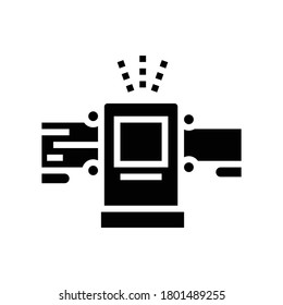 log debarking machine glyph icon vector. log debarking machine sign. isolated contour symbol black illustration