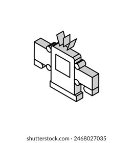 log debarking machine isometric icon vector. log debarking machine sign. isolated symbol illustration
