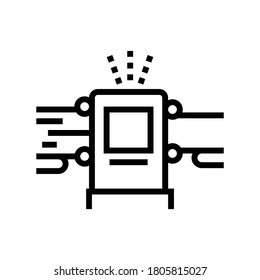 log debarking machine line icon vector. log debarking machine sign. isolated contour symbol black illustration