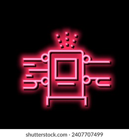 log debarking machine neon light sign vector. log debarking machine illustration