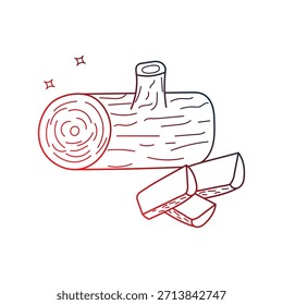 Log doodle icon with white background vector stock illustration