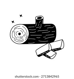 Log doodle icon with white background vector stock illustration