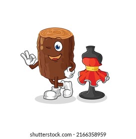 the log fashion designer vector. cartoon character