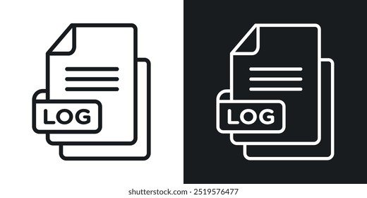 Log file black and white icon.