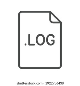 LOG file format line icon. Linear style sign for mobile concept and web design. Simple outline symbol. Vector illustration isolated on white background. EPS 10.