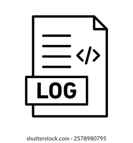 log file icon Black and white logo