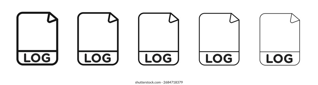 ícone do arquivo de log sinal de vetor em preto e branco