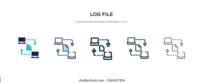 log file icon in different style vector illustration. two colored and black log file vector icons designed in filled, outline, line and stroke style can be used for web, mobile, ui