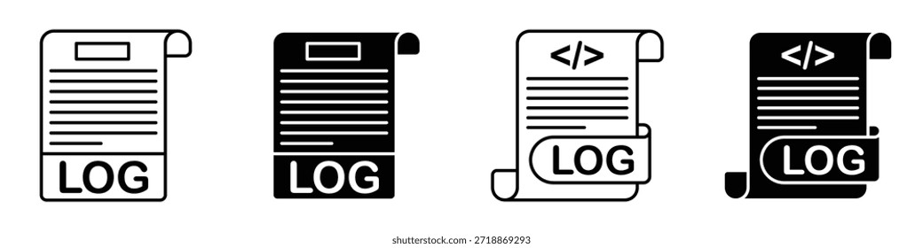 ícone do arquivo de log no pacote de estilo linear e clipart no plano de fundo branco.