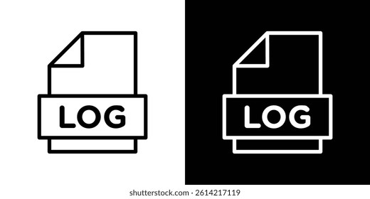 log file icon outline collection for web design