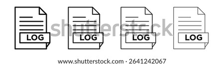 log file icon Outline sign symbol set
