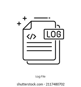 log file icon. Outline style icon design isolated on white background