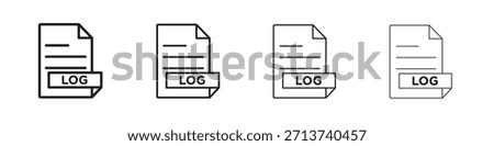 log file icon outline symbol. Editable Stroke collection.