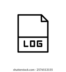 log file icon Outline vector for web ui