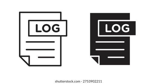 log file icon in a simple line art style. EPS10
