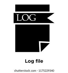 Log file icon vector isolated on white background, logo concept of Log file sign on transparent background, filled black symbol