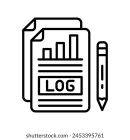 Log File  icon in vector. Logotype
