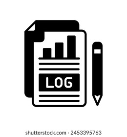 Log File  icon in vector. Logotype
