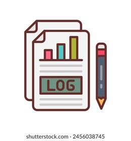 Log File  icon in vector. Logotype
