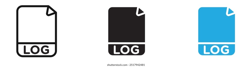 log file icon vector set illustration